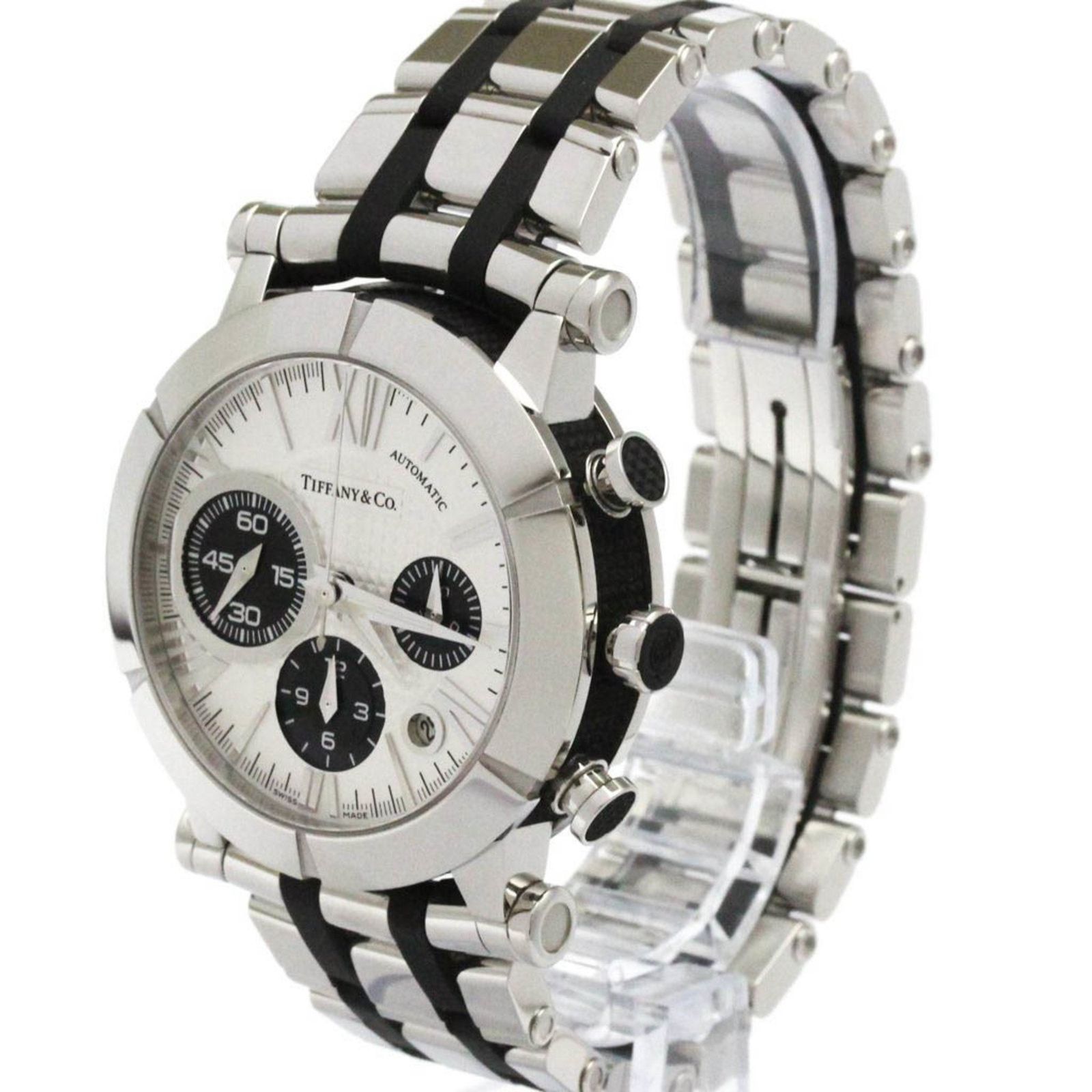 ティファニー TIFFANY アトラス ジェント クロノグラフ ステンレススチール ラバー 自動巻き メンズ 時計 Z1000.82.12A21A00A 外装仕上げ済み