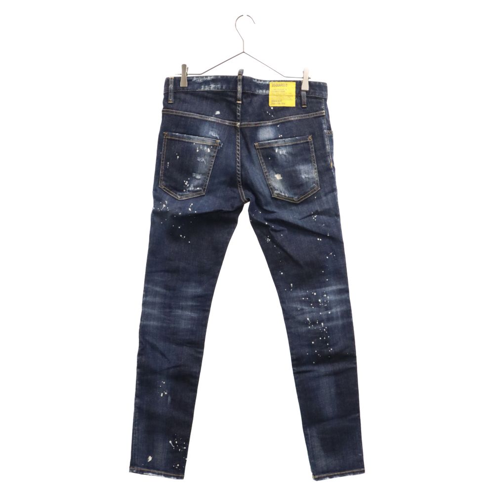 22AW ファッション ④ DSQUARED2 ダメージ加工スキニーデニムパンツ 48