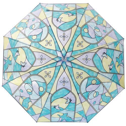 雨傘｜ステンドグラス風 猫と蝶