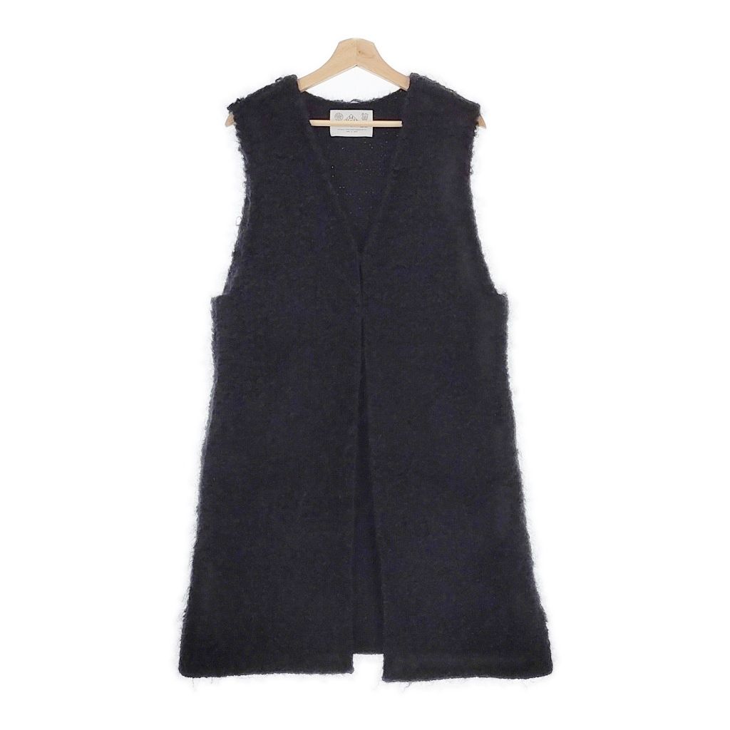 R&D.M.Co- ニットボアベスト 定価77000円 ロング ベスト ブラック  