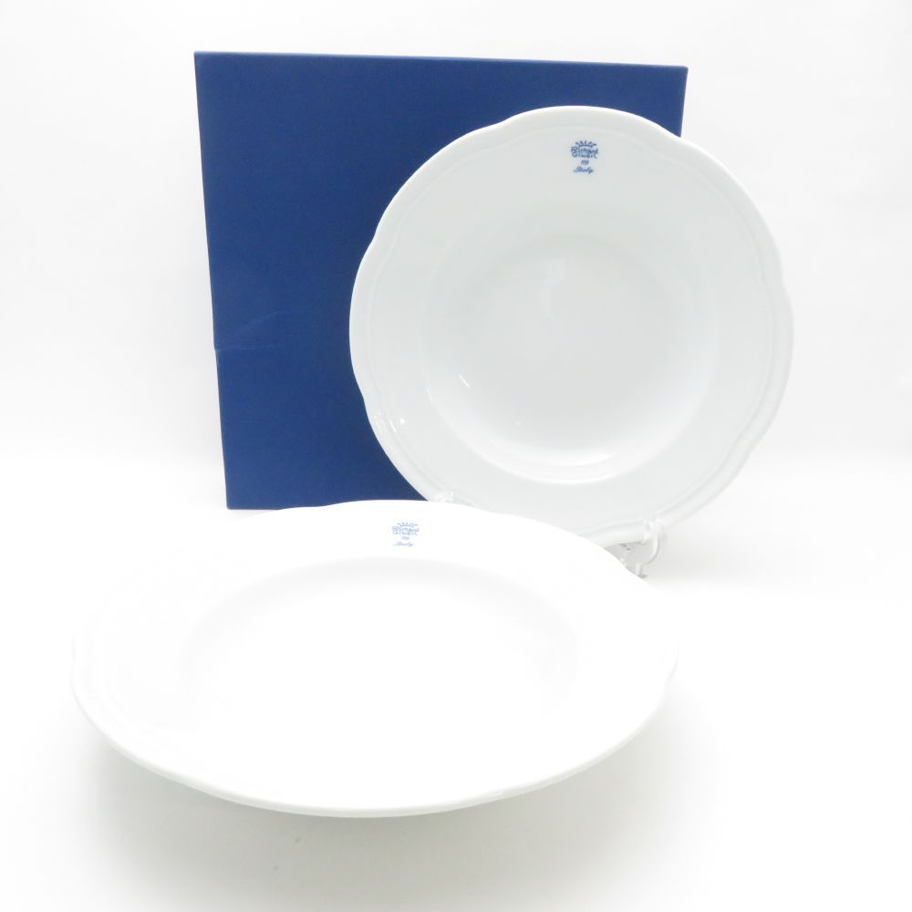 美品 Richard Ginori リチャードジノリ ボンジョルノブルーロゴ 深皿 2