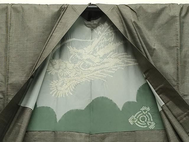 平和屋着物○男性 本場大島紬 アンサンブル 120亀甲 総詰め 正絹 逸品