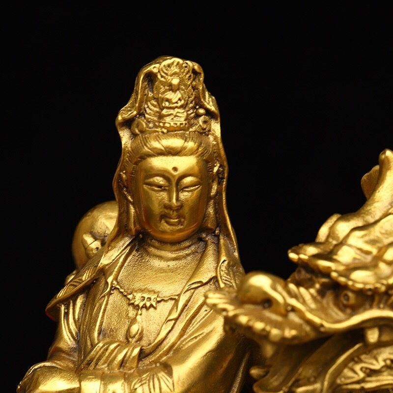 地蔵 菩薩 騎龍観音 銅製 仏像 彫刻 置物 開運 風水 - メルカリ