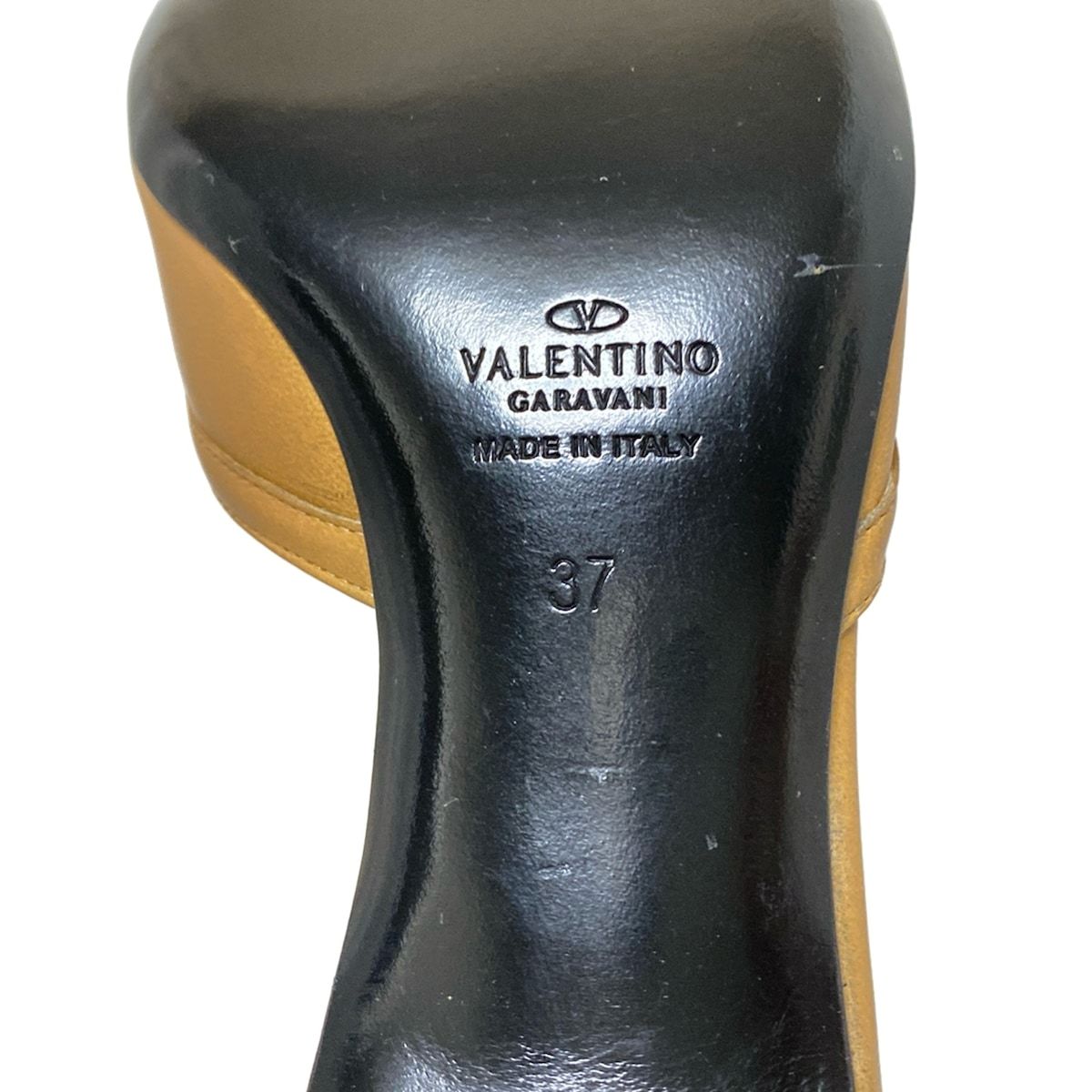  バレンチノガラバーニ ミュール 37 レディース - ブラウン×黒 レザー ミュール サンダル ミュール
