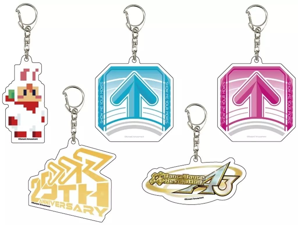 中古】キーホルダー 全5種セット 「pop'n music UniLab＆DDR アクリル