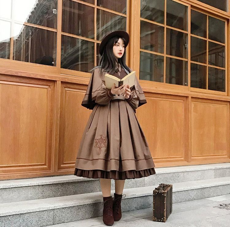 LT-467【新品】 学院風 復古 かわいい ワンピース 可愛い lolita 森  