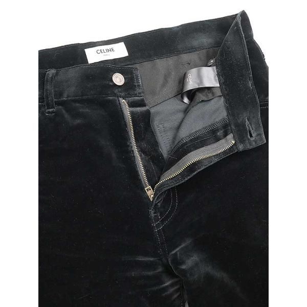 美品 CELINE 20AW ディラン フレアジーンズ / ベルベット 31 CELINEセリーヌ20AWディランベルベットフレアパンツブラックサイズ:31