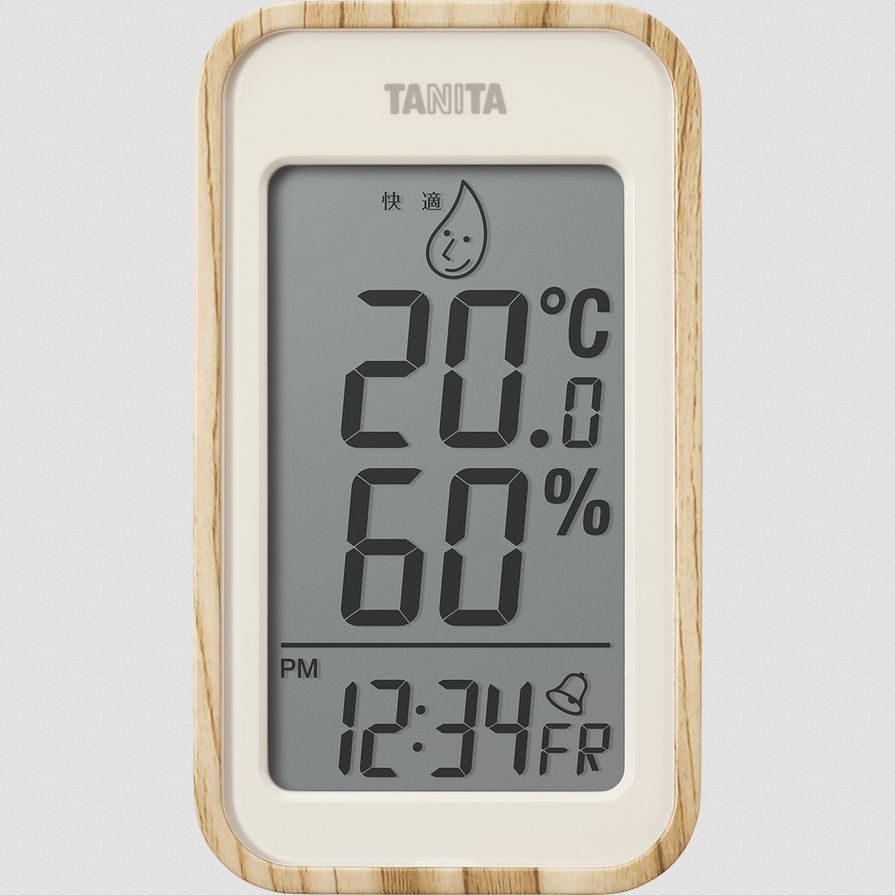 まとめ買い タニタ デジタル温湿度計 木目調 ホワイトウッド TT-592-WH 3個セット