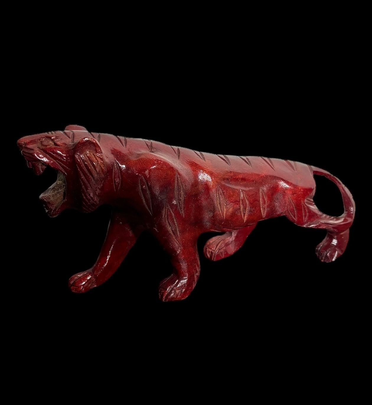 アニマルラック　木製置物　トラ　希少品 アニマルラック木製置物トラ希少品