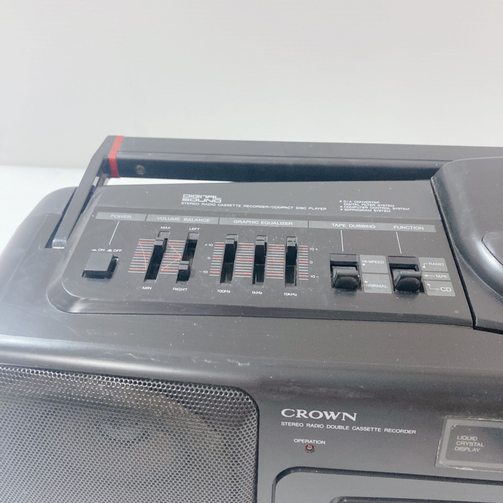 CROWN ステレオ ラジオ ダブル カセット レコーダー CD-555 - メルカリ