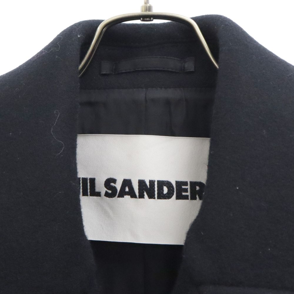 JIL SANDER (ジルサンダー) 22AW ウール ノッチドカラーダブルコート Pコート ブラック J21AM0001 - メルカリ