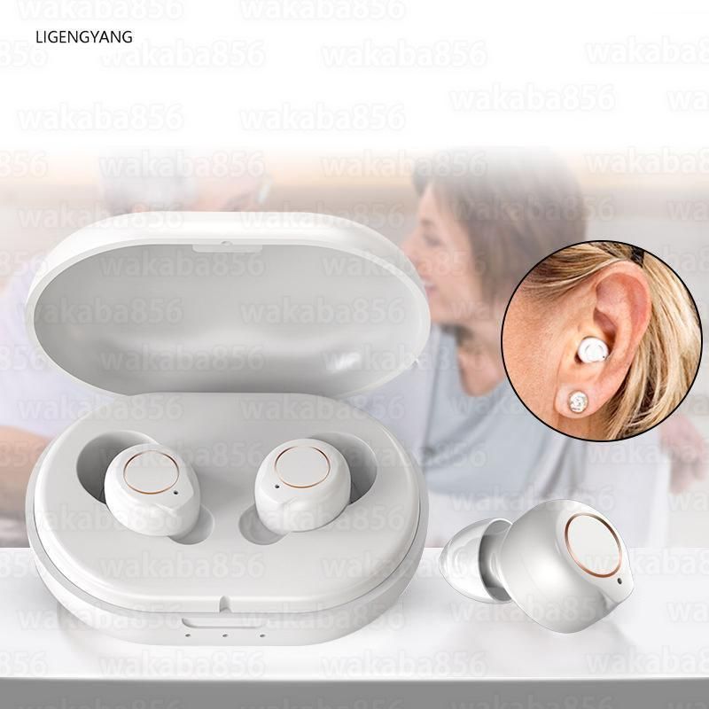 補聴器 デザイン 高齢者用 左右兼用 簡単操作 両耳 USB デジタル 集音器 両親 左右両用 耳かけ式集音器 Bluetooth 充電式 デジタル集音 m