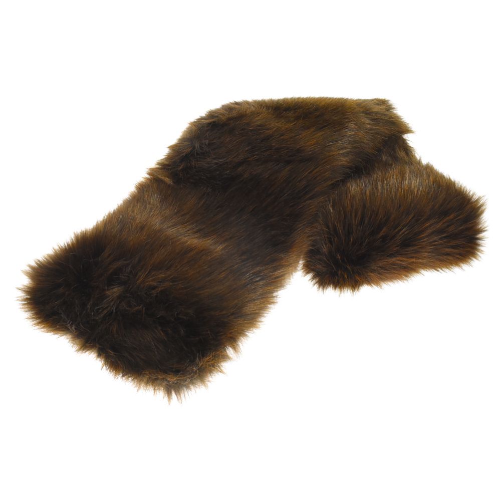 GUCCI ブラウンファーマフラー フリンジ付き GUCCI (グッチ) フェイクファーマフラー ブラウン - メルカリ