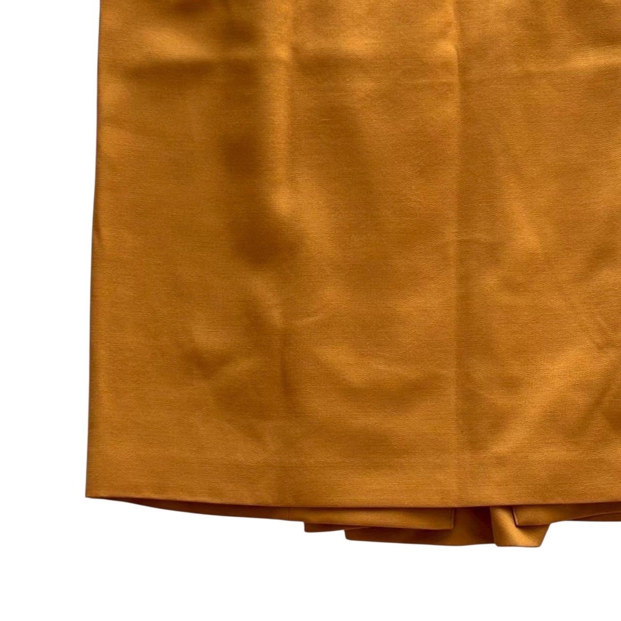 Christian Dior クリスチャンディオール ボックススカート 黄 ウエストベルト付き 膝丈 レディース Lサイズ WWW_MORNINGWALKER_COM