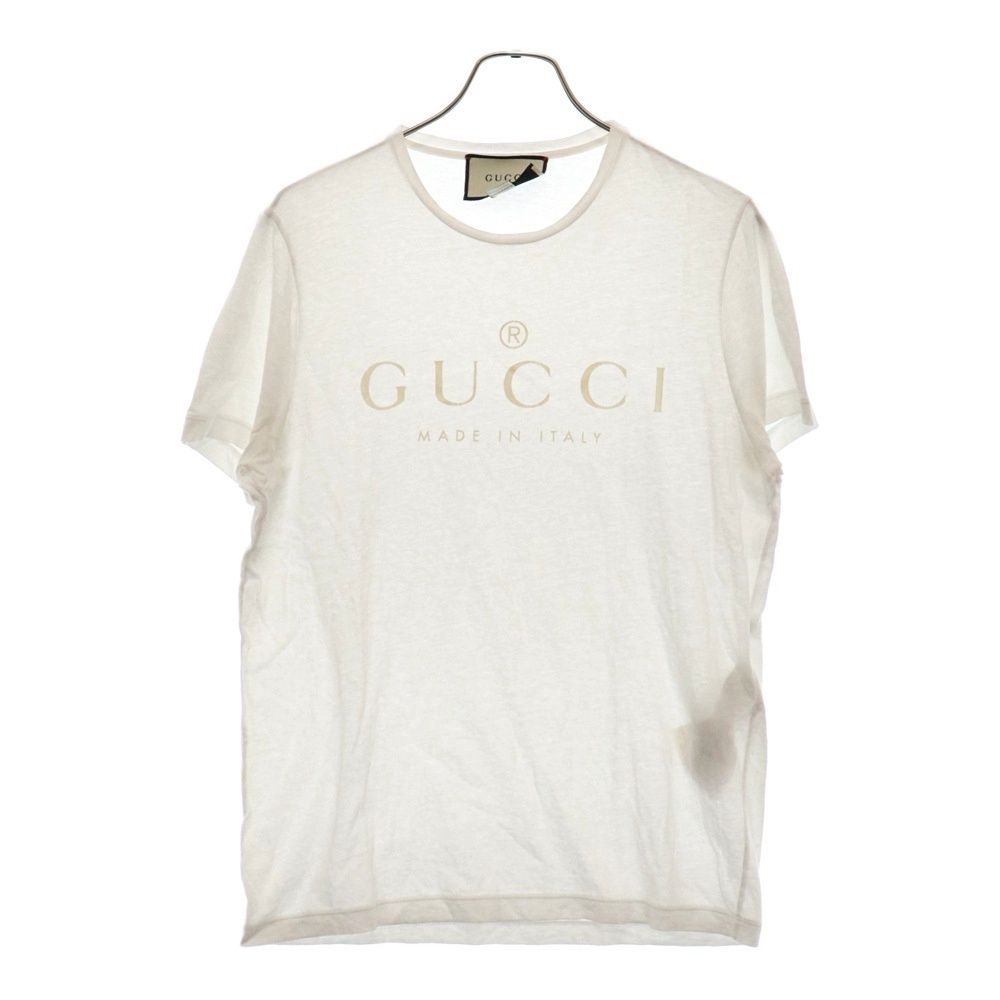 GUCCI (グッチ) 18SS ヴィンテージロゴプリント半袖Tシャツ クルーネックカットソー ホワイト 441685 X3A80