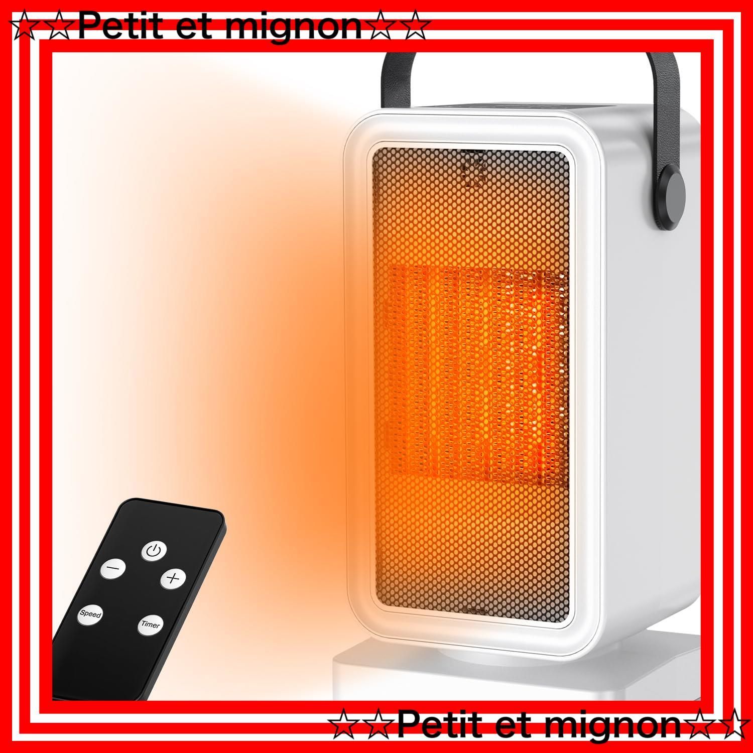 スピード発送 マイナスイオン 55℃で安全自動停止-OFF-30秒送風散熱機能-二重過熱保護-V0級難燃ボディ リモコン付き コンパクト軽量 1-12Hタイマー機能 暖房器具 2段階温風切替 10畳 15-35℃恒温 足元 セラミックファンヒーター 寝室 E