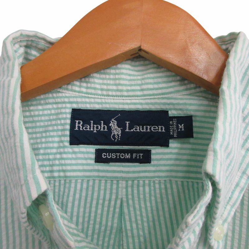 ラルフローレン RALPH LAUREN 美品 CUSTOM FIT シアサッカー