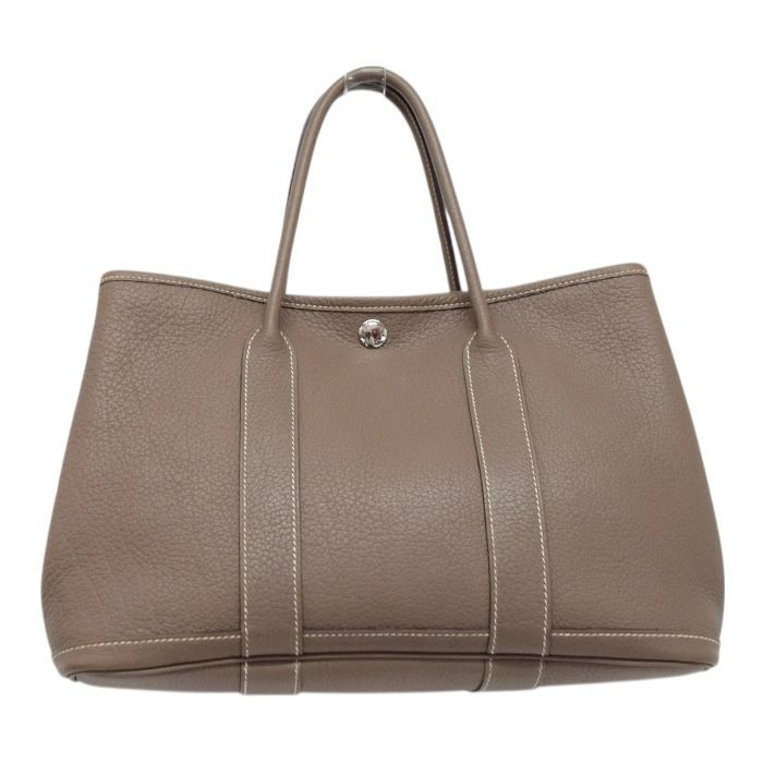 エルメス HERMES ガーデンパーティ 30 ネゴンダ レザー SV金具 □K刻印 2007年 ハンドバッグ 手提げかばん ミニトート バッグ レディース エトゥープ グレージュ mbl30029