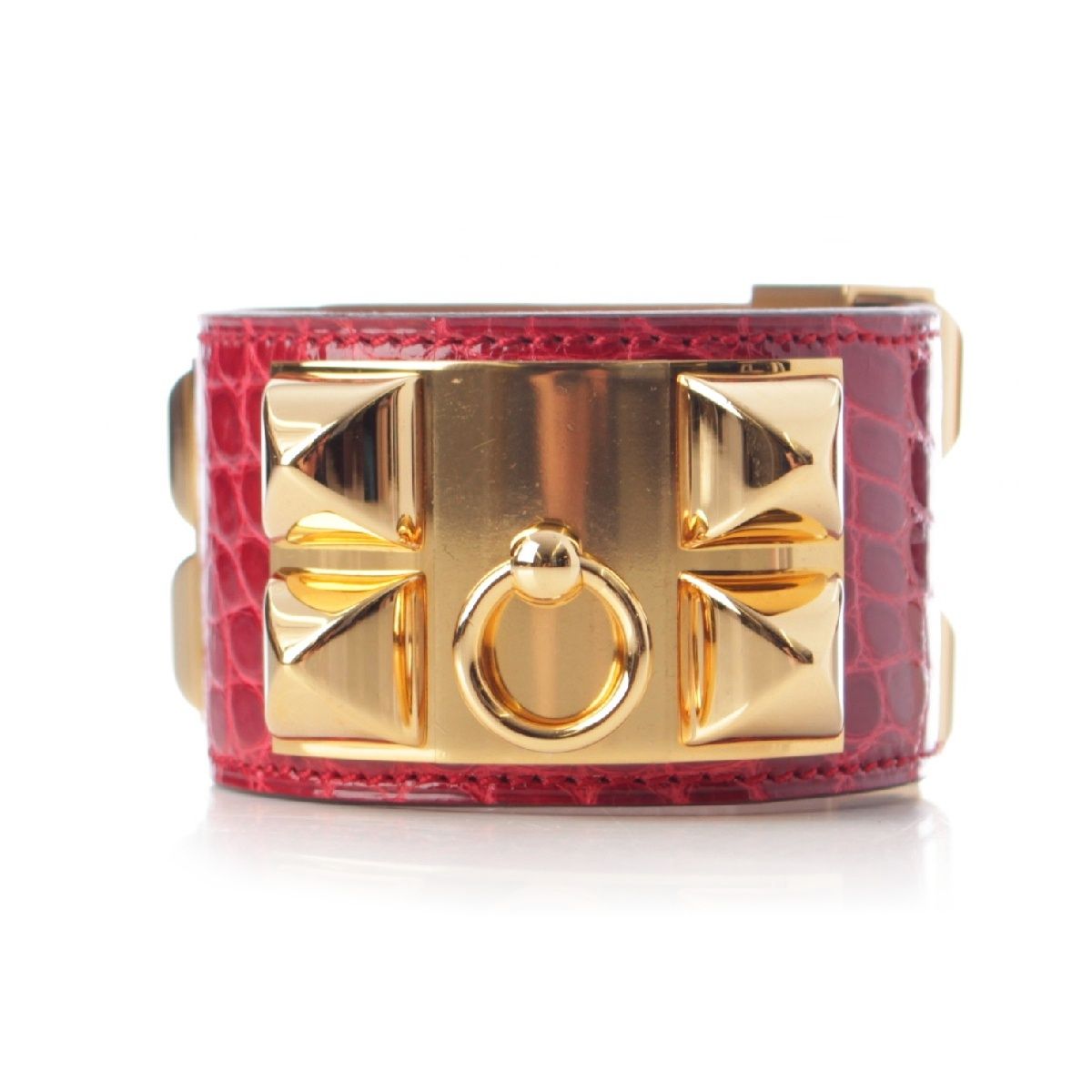 エルメス A刻 コリエドシアン アリゲーター クロコレザー バングル