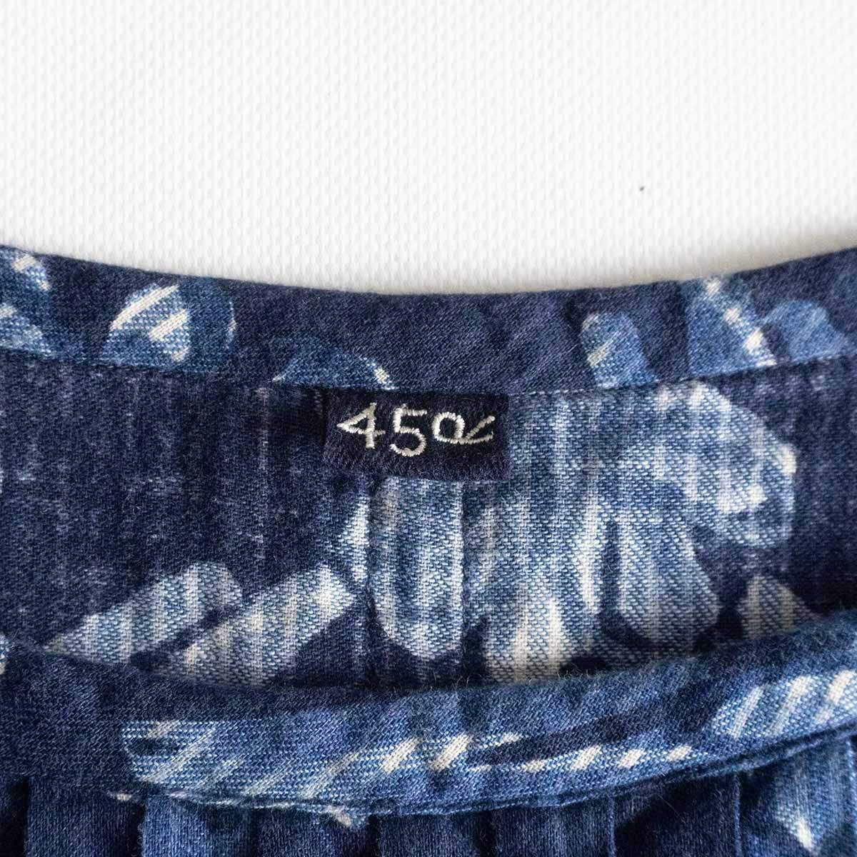 最新作 極美品】45R【ヒッコリー風呂敷のプリントブラウス】45rpm シャツ/ブラウス(長袖/七分)