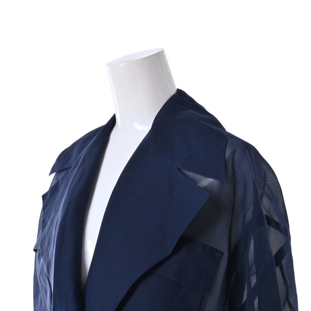 auralee シアーシャツジャケット AURALEE ベルト付き シアー シャツ ジャケット 0 ネイビー オーラリー