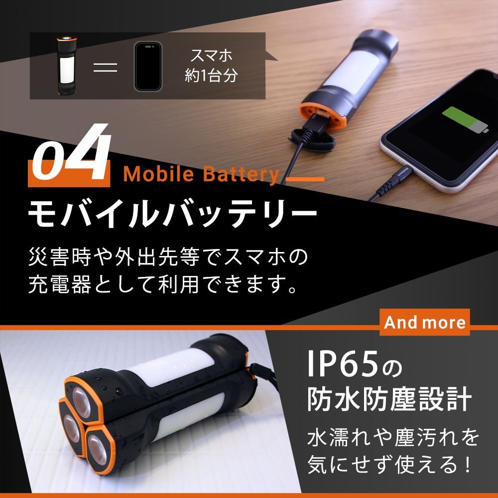 【アウトレット/お買い得品】LED懐中電灯型モバイルバッテリー 2500mAh ×3本セット オウルテック公式