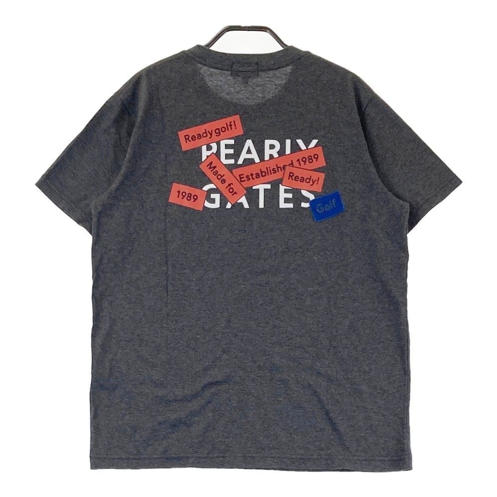 サイズ：4 PEARLY GATES パーリーゲイツ  半袖Tシャツ プリント  グレー系 [240101496209] ゴルフウェア メンズ ストスト サイズ：4 PEARLY GATES パーリーゲイツ 半袖Tシャツ プリント