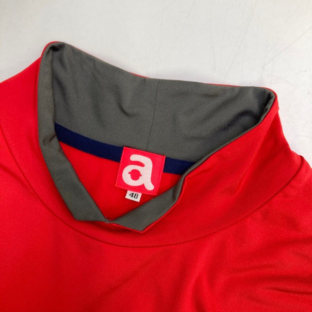 サイズ：48 ARCHIVIO アルチビオ  モックネック半袖Tシャツ  レッド系 [240101445272] ゴルフウェア メンズ ストスト サイズ：48 ARCHIVIO アルチビオ モックネック半袖Tシャツ