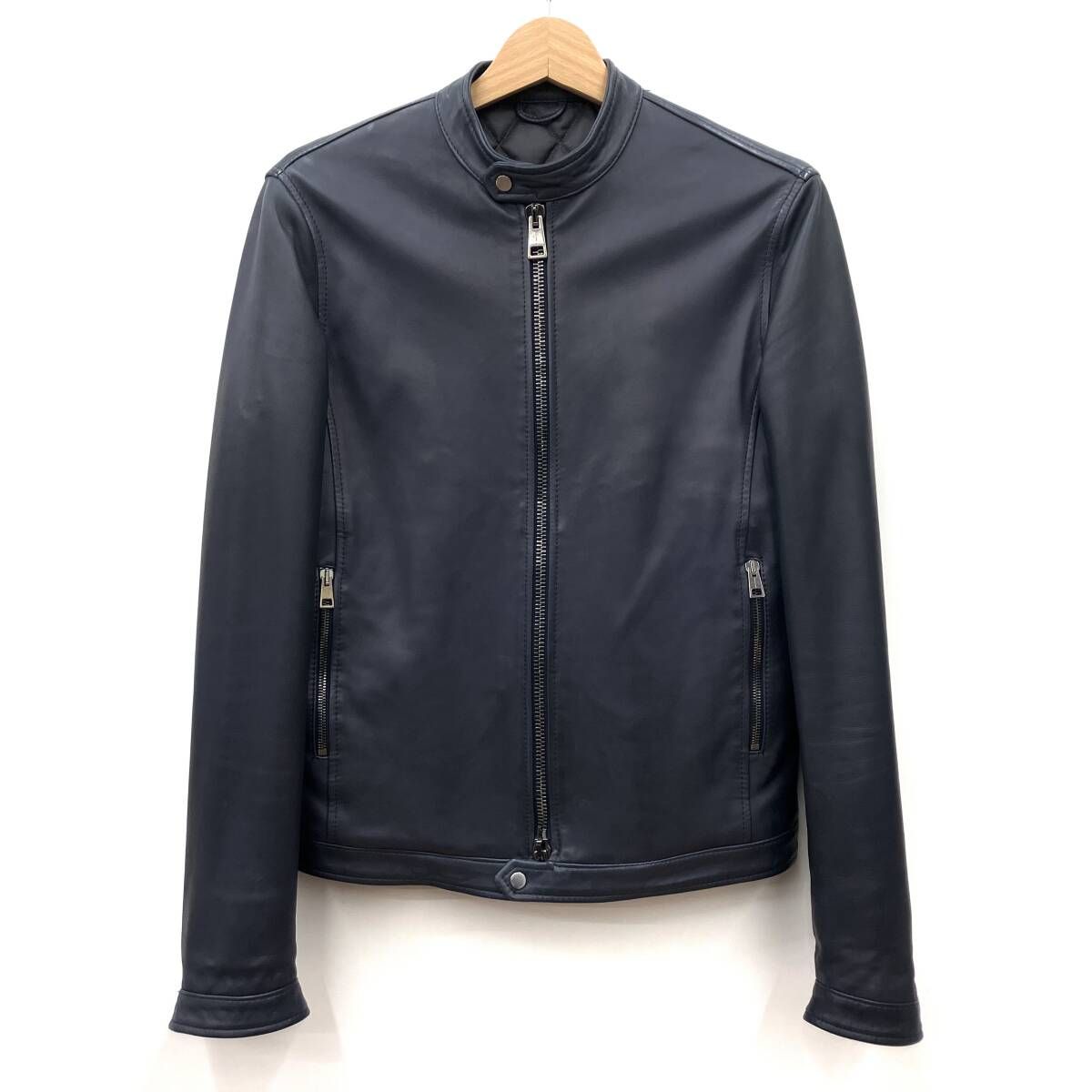 極美品　ジャックローズ ダブル ライダースジャケット ラムレザー ブルー 3 中古・古着通販】JACKROSE (ジャックローズ) ラムレザーダブル