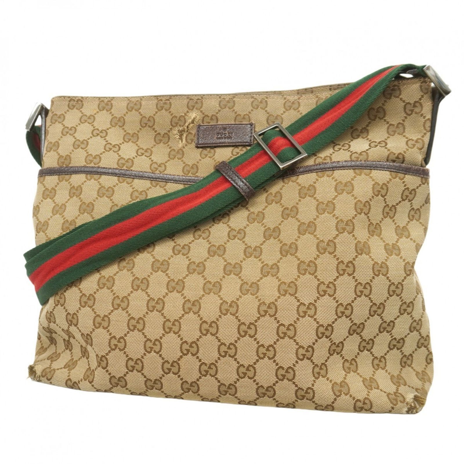 グッチ Gucci グッチ ショルダーバッグ GGキャンバス シェリーライン 189751 キャンバス ベージュ ブラウン レディース