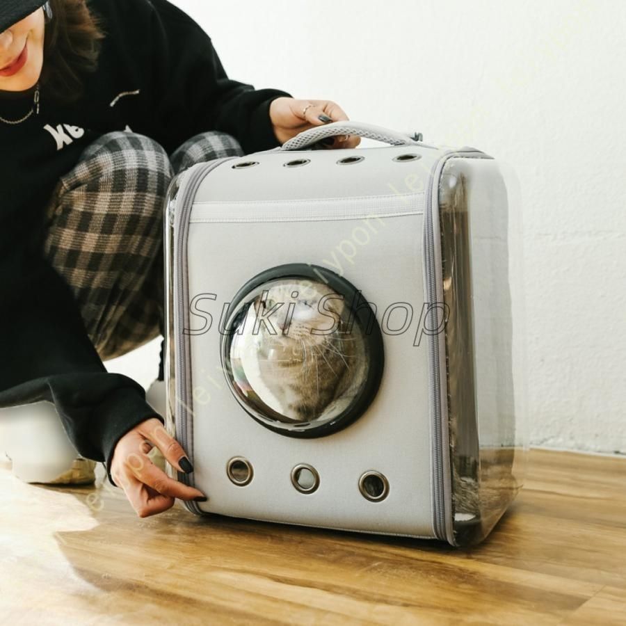 小型犬 犬 猫 キャリーバッグ 宇宙船カプセル型 ペットバッグ 犬猫兼用 ス リュック カプセル 広々空間 通気性 防止 リュック大容量 旅行 散歩