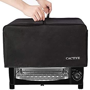 CACTIYE トースター オーブン ダストカバー アクセサリーポケット付き ハミルトンビーチ 6スライス トースターオーブン対応 (ブラック)