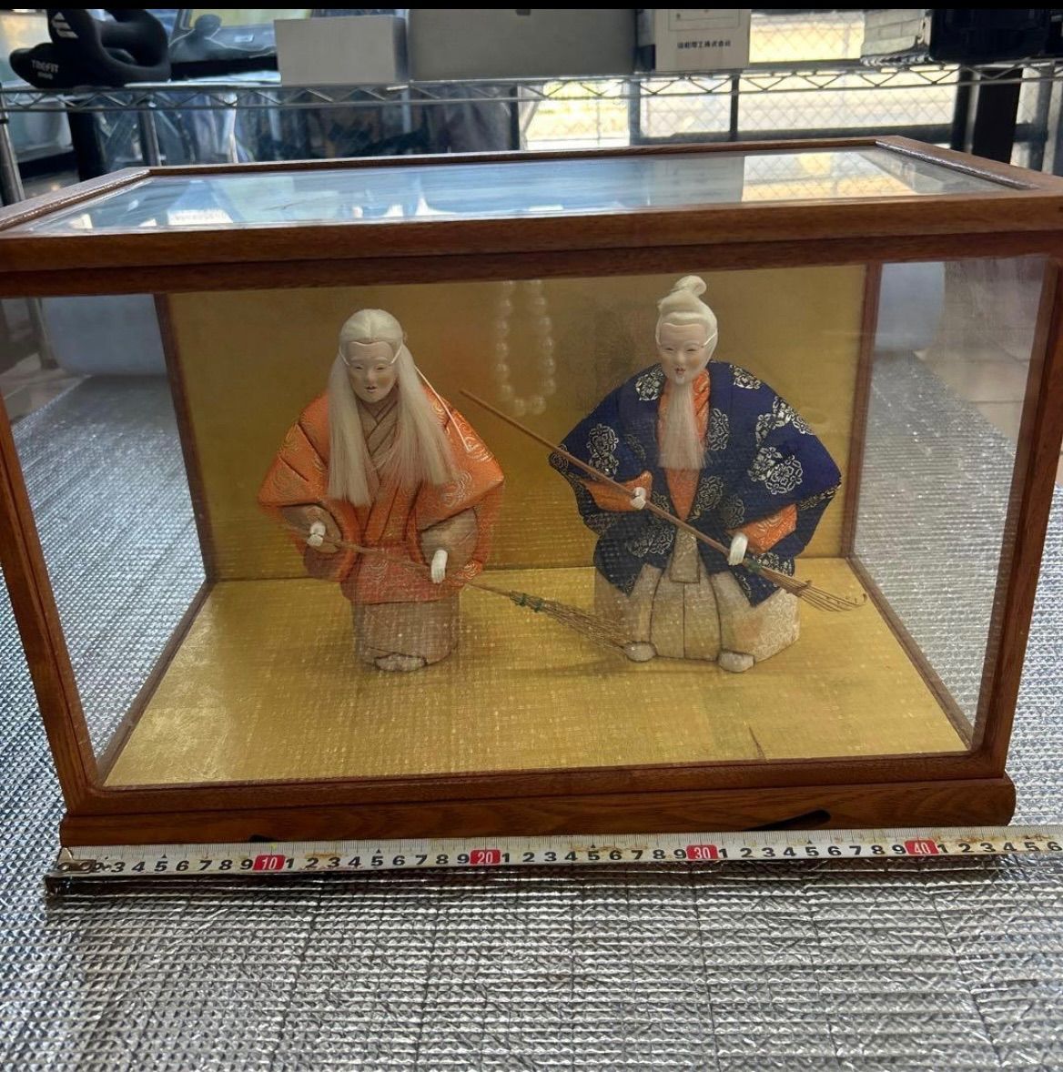 能高砂 木目込人形 能面をつけた翁と嫗 高砂人形 長寿 夫婦円満 還暦祝