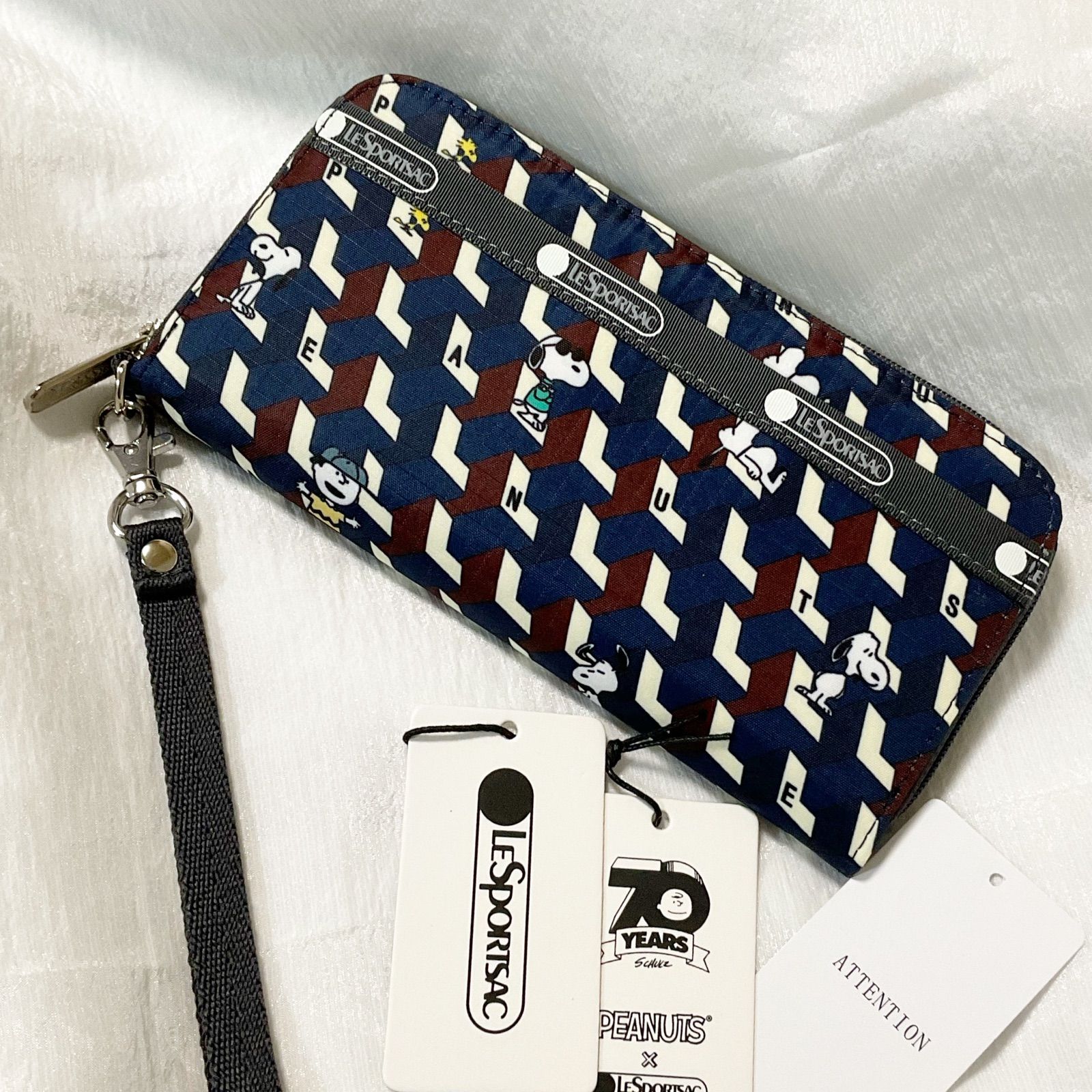 完売品 新品 レスポートサック スヌーピー アンドウッドストック 長財布 3ZIP COSMETIC スヌーピーアンドウッドストックグリーン