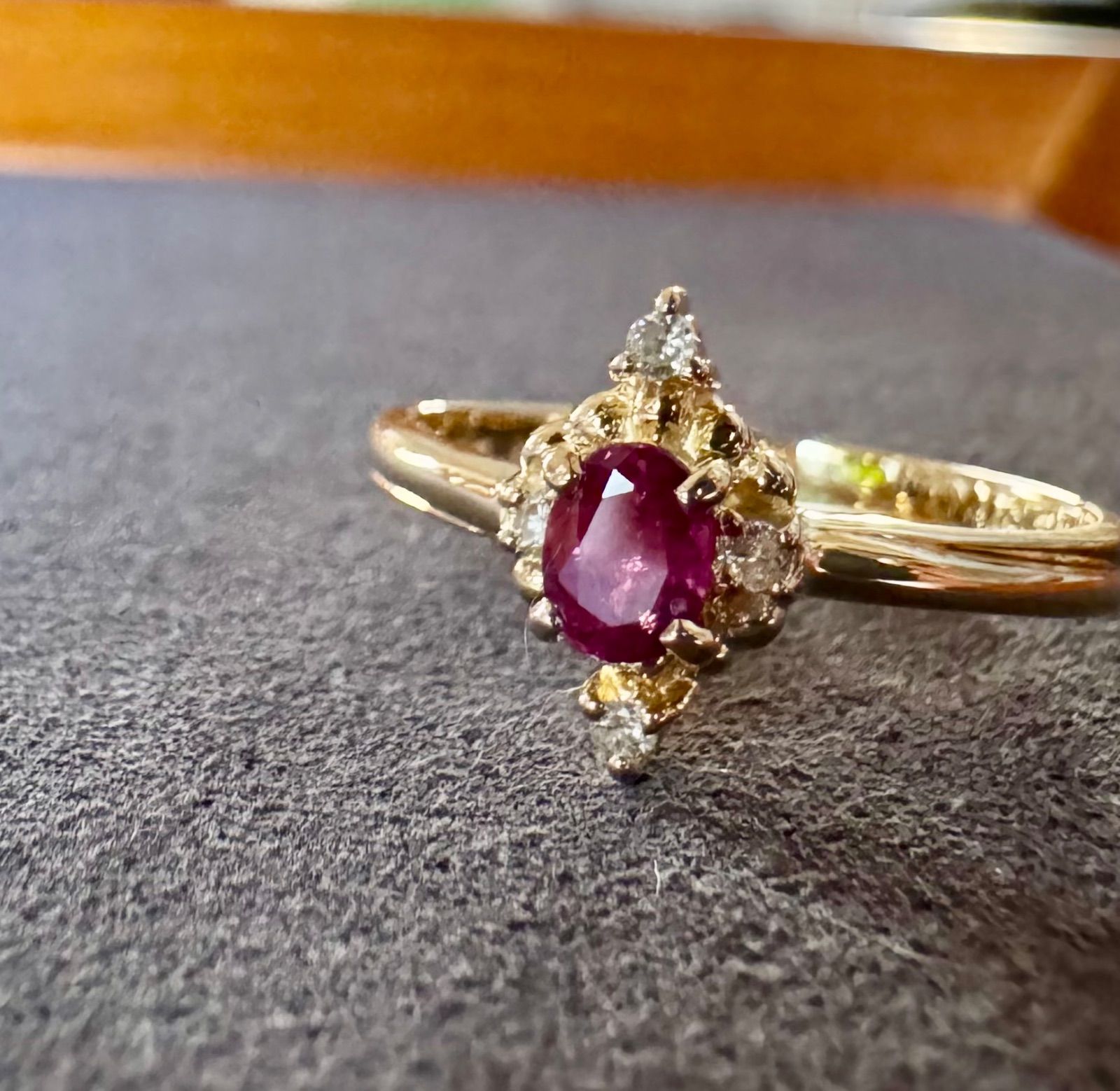 ジュエリーマキ◆K18YG 11号 ルビー＆ダイヤモンドリング