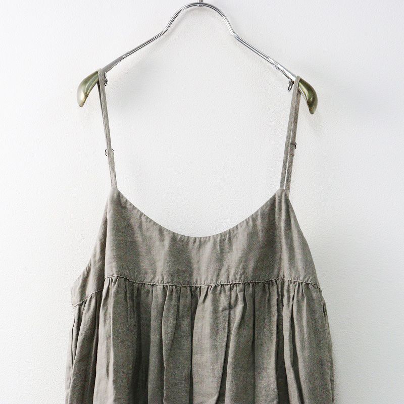 アイテム ネストローブ nest Robe リネンキャミソールワンピース U グレー┃ ギャザードレス