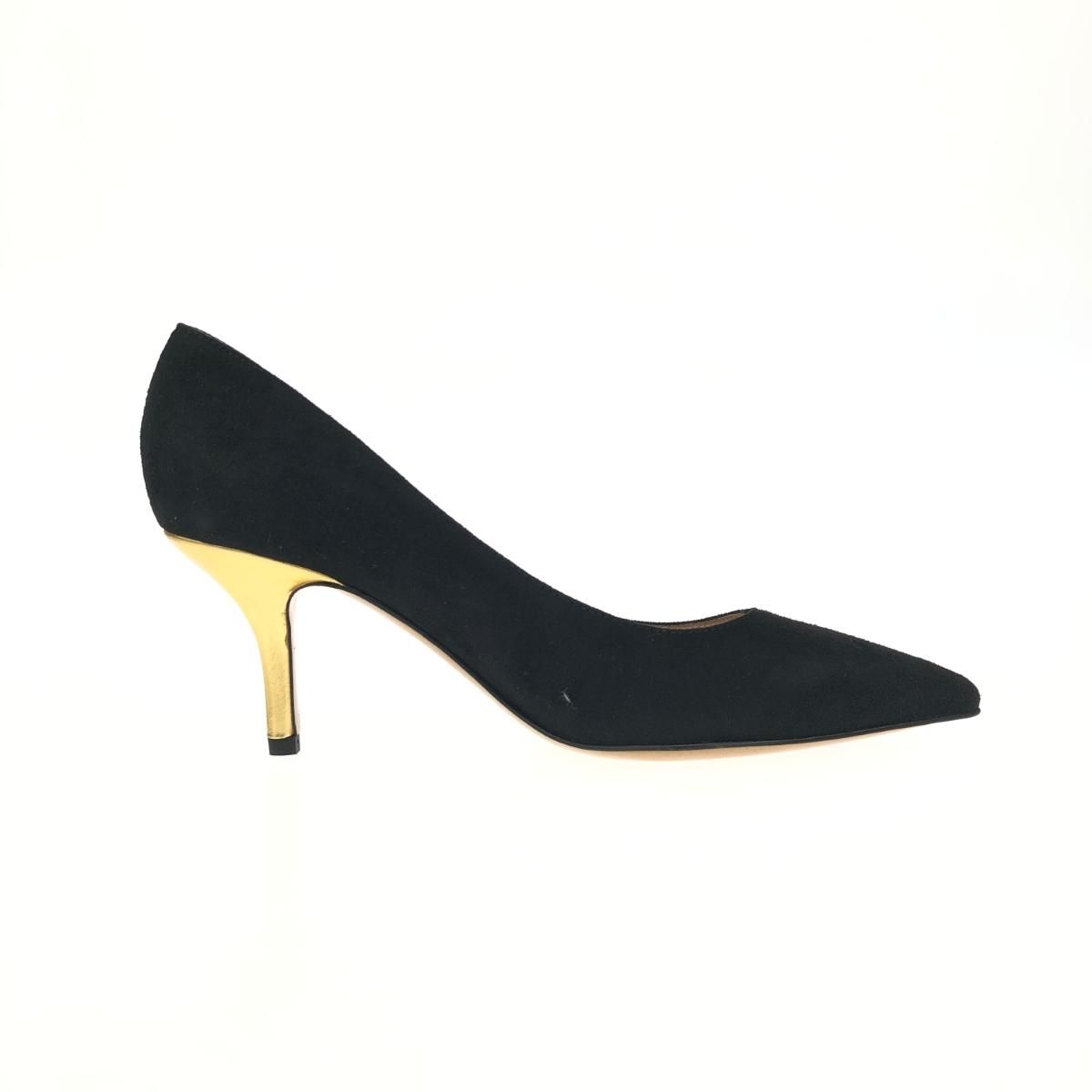 ☆美品☆ケイトスペード パンプス ブラック スエード 24cm 太ヒール5cm Kate spade ケイトスペード パンプス 表記サイズ:5.5 スエード