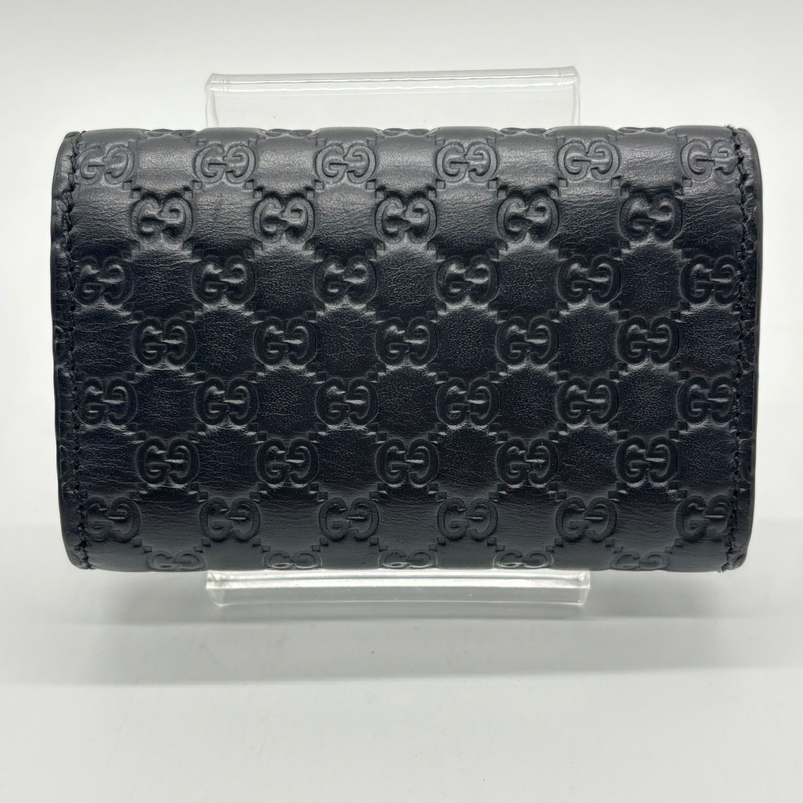 極美品】GUCCI グッチ 6P 150402 マイクログッチシマ ブラック