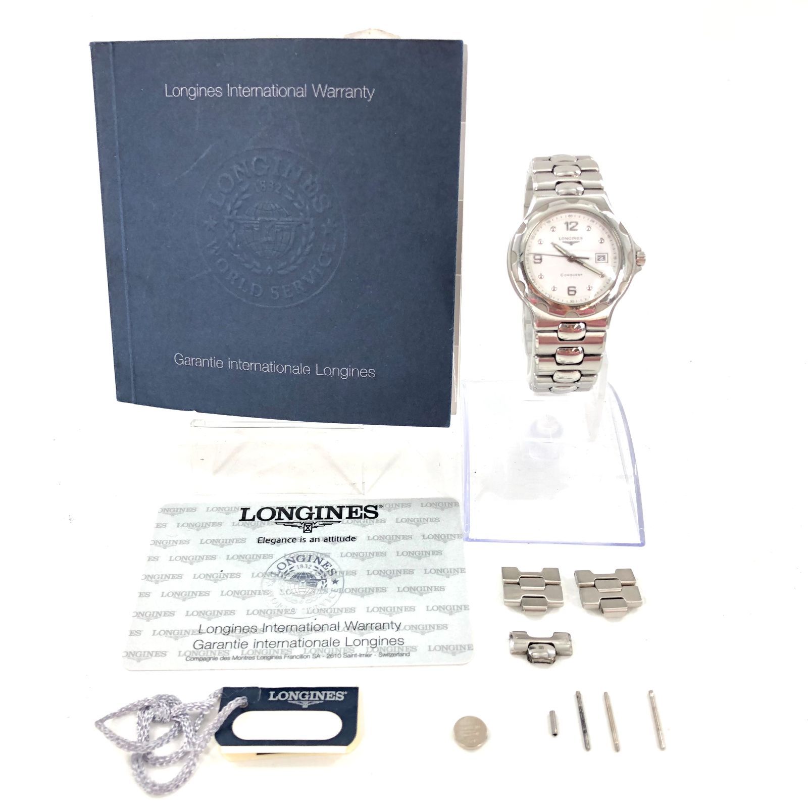 LONGINES Conquest ロンジン コンクエスト SS/QZ レディース 文字盤白 L1.505.4【MC-719】 - メルカリ