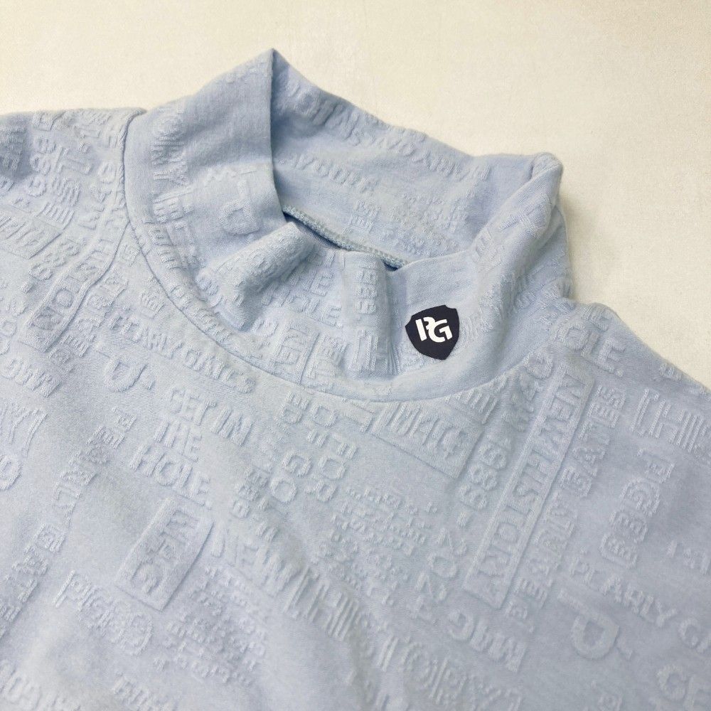 サイズ：5 PEARLY GATES パーリーゲイツ 2024年 長袖ハイネックTシャツ  ブルー系 [240101465693] ゴルフウェア メンズ ストスト サイズ：5 PEARLY GATES パーリーゲイツ 2024年 長袖ハイネックT