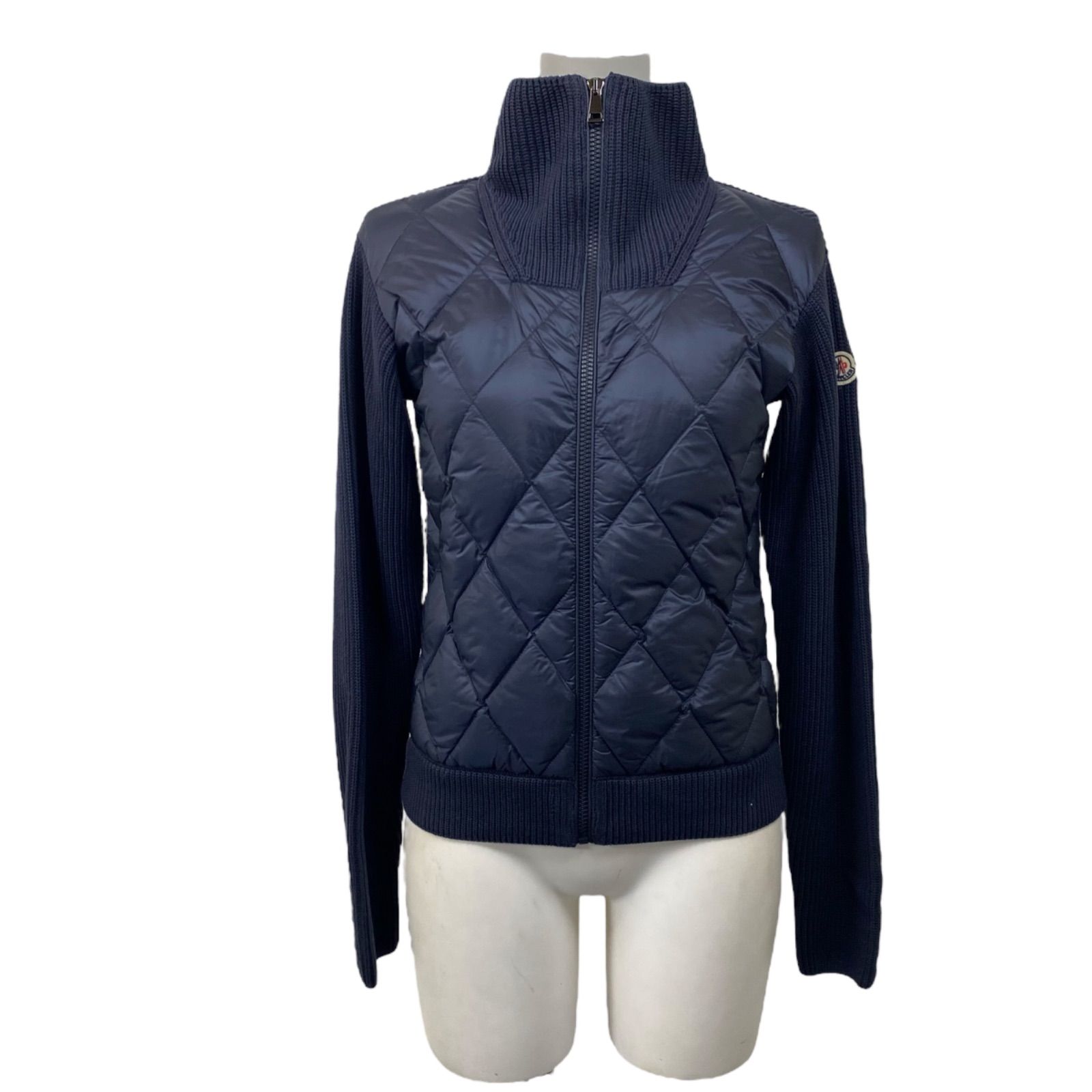 モンクレール　MONCLER ダウン ◇ほぼ未使用 モンクレール MONCLER ニットダウンジャケット 紺
