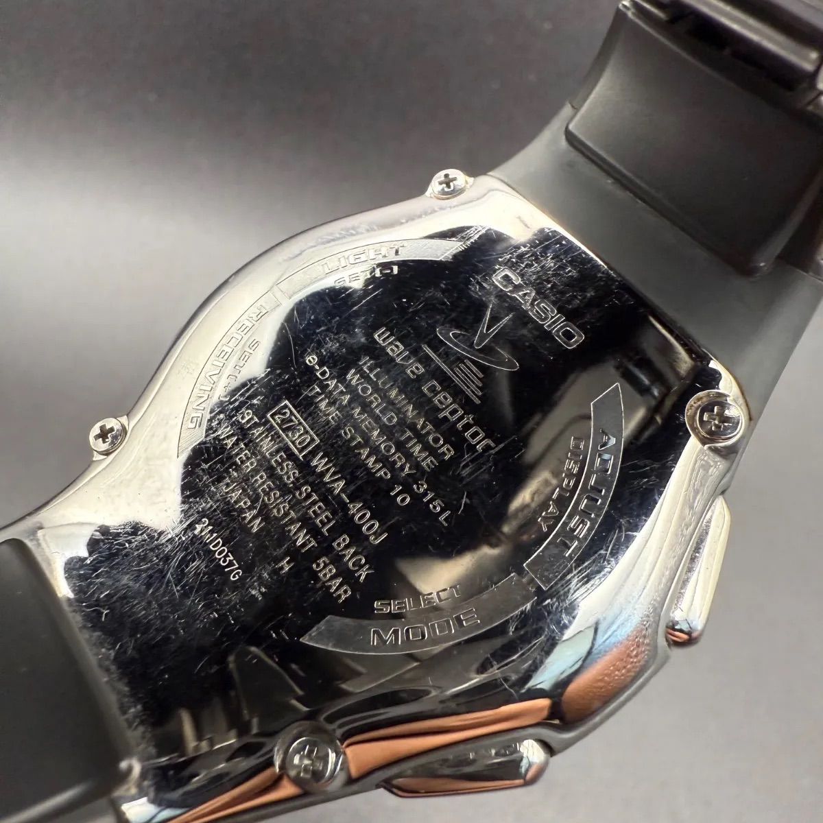 CASIO】WVA-400J Wave Ceptor 電波ソーラー腕時計（アナデジ） - メルカリ