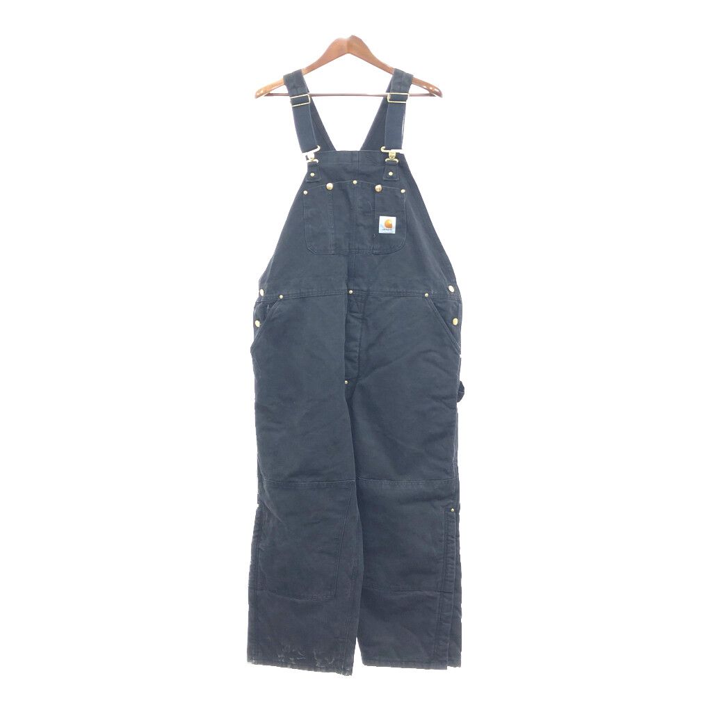 【90s】　カーハート　W48 オーバーオール　ダブルニー　ダック　状態良好 90s Carhartt エプロン付きダブルニーダック地オーバーオール