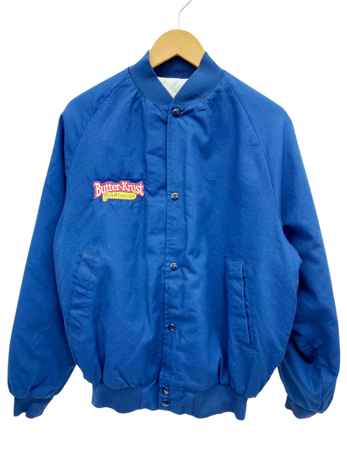 West Ark (ウエストアーク) 90s USA製 古着 中綿 ワークジャケット 裏キルティング ブルゾン 企業系 刺繍入り　Butter-Krust L ネイビー メンズ/028