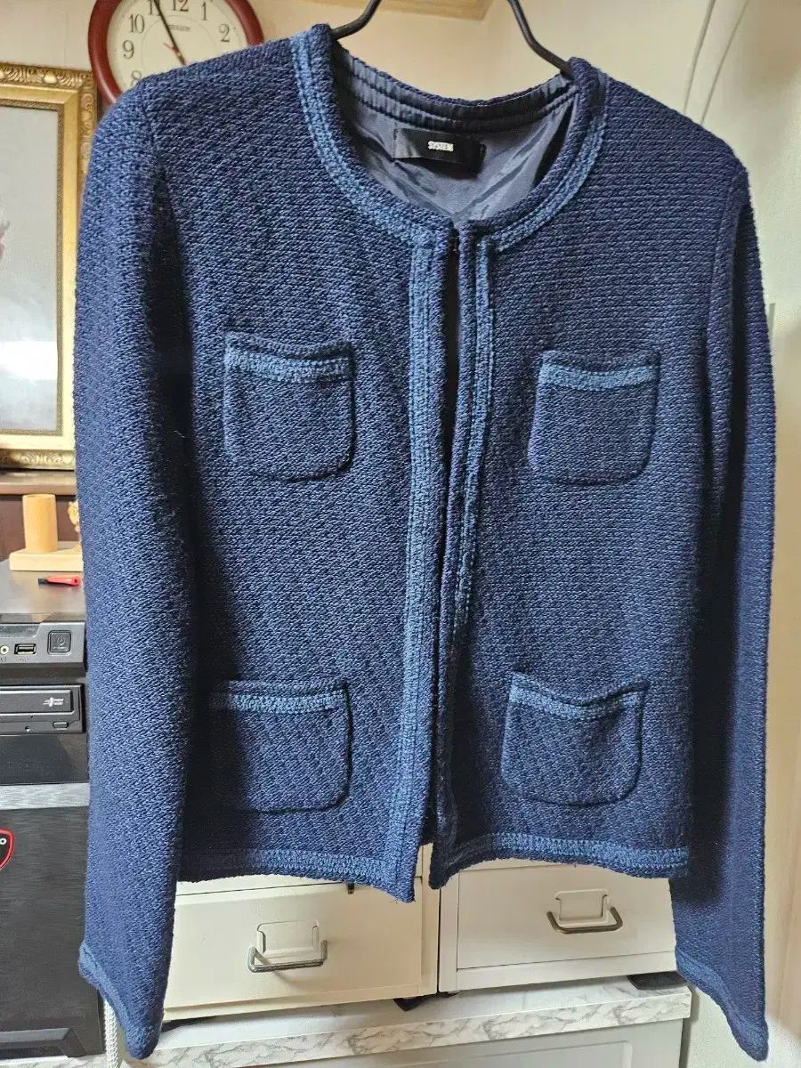 SYSTEM システム ネイビー ツイード ジャケット