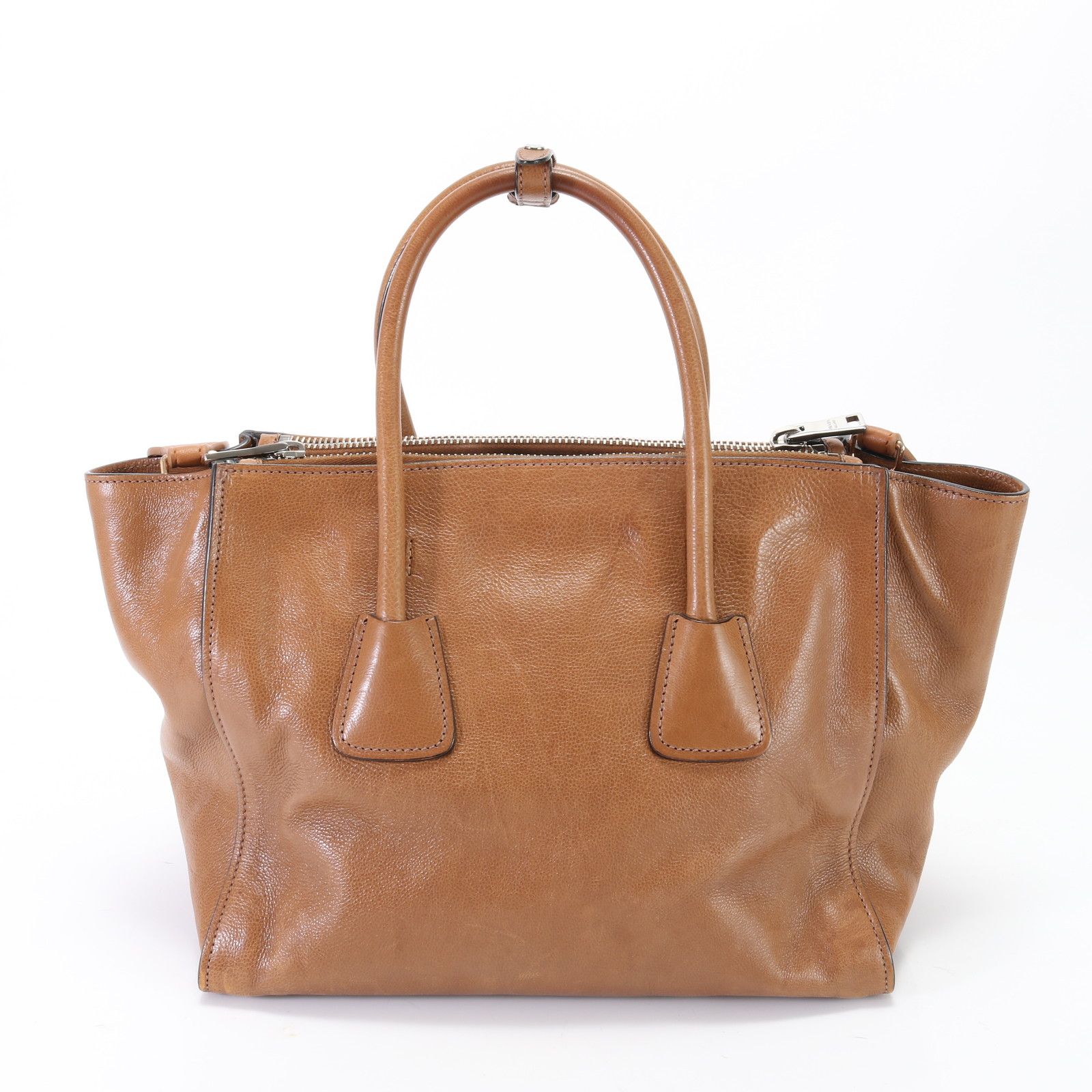 美品 プラダ 三角ロゴ レザー 2WAY ショルダーバッグ トート 