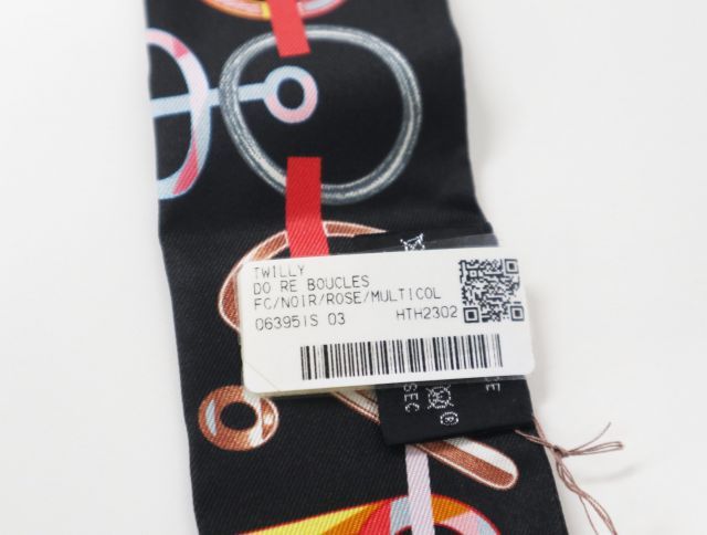 エルメス Hermes ツイリー Do Re Boucles シルク スカーフ ブラック  