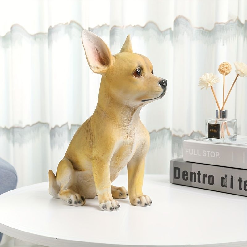 置物 オブジェ お座り 犬 チワワ  動物 屋内 屋外 庭 ベランダ ガーデニング リビング 玄関 エントランス かわいい ギフト プレゼント 4-7