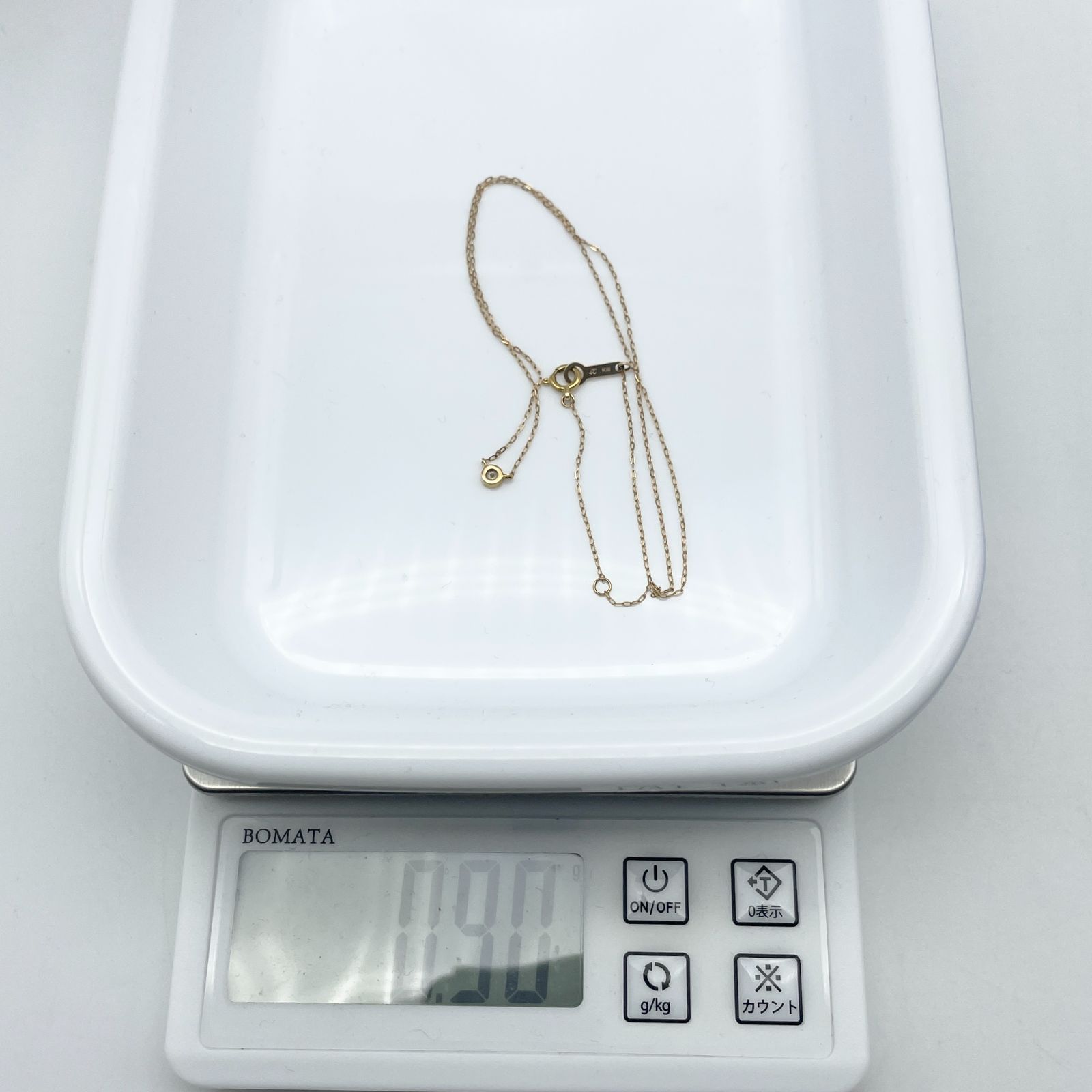 4℃ K18 フクリン 一粒ダイヤモンド ネックレス/24-4081 - メルカリ 