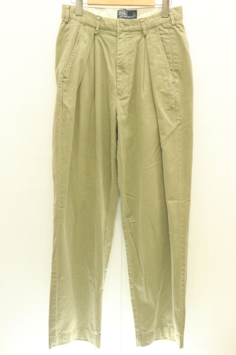 【中古】 Polo by Ralph Lauren メンズチノパン -- チノパン Polo by Ralph Lauren W34×L30 カーキ リサイズ
